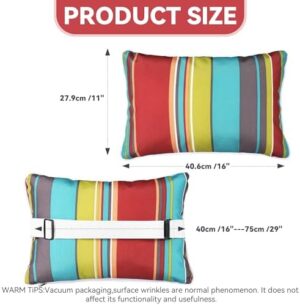 Enipate Outdoor Pillow for Chaise Lounge Chair Pack of 2 Water Resistant Headrest Lumbar Pillows with Adjustable Elastic Strap Removable Machine Washable for Pool Patio Beach Chair Garden Furniture - Image 4