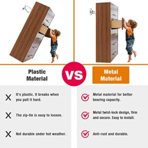 Furniture Anchors (10 Packs) Anti Tip Furniture Anchors for Baby Proofing, Furniture Wall Anchor Earthquake Straps for Furniture Dresser Wall Safety Anchor Furniture Fasteners to Wall, White - Image 5