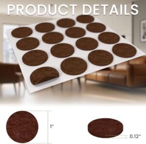 Chair Leg Floor Protectors, 48 PCS 1inch,Felt Furniture Pads, Furniture Sliders,Non Slip Pads Grippers,Under Couch Blocker,Chair Leg Pads,Furniture stoppers,Cabinet Bumpers (Brown, 1") - Image 4