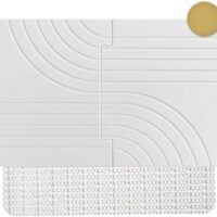 Stone Bath Mat, Diatomaceous Earth Bath Shower Mat for Bathroom Floor -Super Absorbent, Easy to Clean (22.8 * 15.3" White)