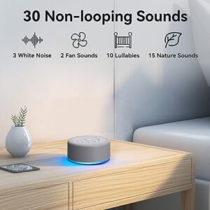 Sound Machine Night Light White Noise Machine 30 Non Looping Sounds 12 Lights 5 Timers 36 Adjustable Volume Memory Function Brown Noise Sleep Sounds Machine for Baby Kids Adult & Home Office Travel - Image 2