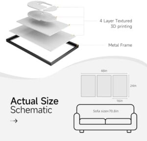 Cuspin Modern Abstract 3D Textured Wall Art, 3-Piece Neutral Artwork, Geometric Brown White Textured Sandstone Painting Prints, 16x24 Inch, Living Room, Bedroom, Home Office Decor - Image 7