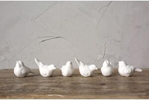 Set of 6 White Ceramic Birds - Image 2