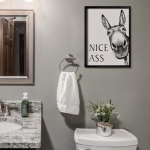 Heiple Framed Bathroom Art Bathroom Wall Decor Farmhouse Home Bathroom Decor Sets Vintage Funny Wall Art Bathroom Signs (Black, 11"x14") - Image 2