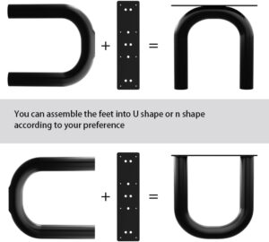 Orgerphy 18” Black U-Shape Metal Table Legs (2PCS)| Coffee Table Legs Heavy Duty Furniture Legs Bench Legs | Mid Century Modern Metal Legs for Coffee Table Furniture Bench Legs (18”H x 15”W) - Image 6