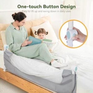 Baby Bed Rail Guard for Toddlers - 47" Toddler Bed Side Rails for Twin, Full, Queen Bunk Size Bed Swing Down Bedrail Extral Tall Child Safety Side Railing Guards for Kids - Image 5