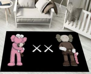 Hypebeast Area Rug Cartoon Decorative Rug Modern Abstract Art Pop Carpet Hypebeast Lover Floor Mat for Living Room Bedroom Playroom Home Decor Rug 5' x 7' - Image 3