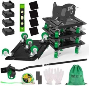 NESTEASY Heavy Duty Furniture Dolly 360° Rotating 5 Wheels, Alloy Steel Furniture Movers Upto 3000 lbs/1360 Kg Load Capacity with Measure Tape and Leveler (5.3x5.3 in) - Image 9