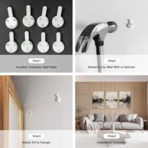 HOURIA Large Abstract Gray Framed Canvas Wall Art Set,Neutral Brown Wall Decor,Minimalist Black Brown Wall Painting,Modern Illustrations Tan Art Print for Living Room, Bedroom, Office- 24"x36"x3 - Image 6