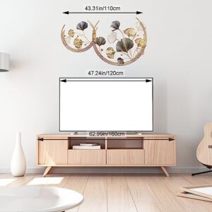 CDDUOLA 3D Room Wall Decor, Handmade Art Metal Round Golden Ginkgo Leaf Decorative Wall Sculpture for Home Living Room And Bedroom, 2 Pack - Image 6