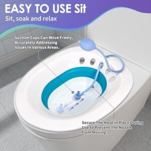 Sitz Bath for Hemorrhoids, Sitz Bath for Toilet Seat, Postpartum Care, Perineum Relief, Sits Bath Kit for Women - Collapsible, Wide Seat, Deeper Bowl - Use w/Sitz Bath Salt - Image 5