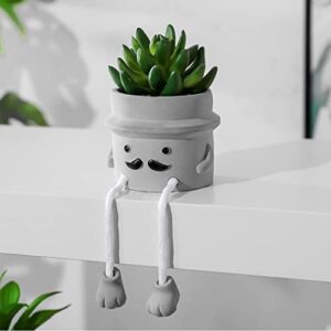 Zerzsy 3pcs Creative Artificial Succulents with Gray Flower Pots, Mini Potted Succulents for Home Office Desk Decor and Gift Choice - Image 4