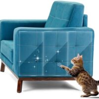 No Glue Marks - Finokeil Cat Scratch Furniture Protector, 17.72x 11.8 Inches Couch Protector from Cat Claws, Eco-Friendly Furniture Protectors from Cats Scratching(12-Pack+50 Pins)