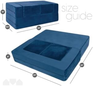 Milliard Kids Couch - Modular Kids Sofa for Toddler and Baby Playroom/Bedroom Furniture (Navy Blue) with Bonus Pillow - Image 3