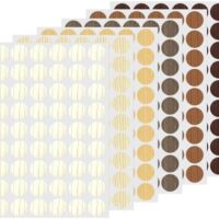 6 Sheets 324 Pcs Self-Adhesive Screw Hole Cover Stickers, 21 mm 6 Colors Screw Covers Wood Stickers for Furniture, PVC Screw Covers Caps for Cabinet Desk (Classic Color)