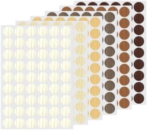 6 Sheets 324 Pcs Self-Adhesive Screw Hole Cover Stickers, 21 mm 6 Colors Screw Covers Wood Stickers for Furniture, PVC Screw Covers Caps for Cabinet Desk (Classic Color)