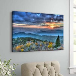 Blue Ridge Mountain Wall Art Misty Mountains Picture Bathroom Decor Sunrise Appalachians Landscape Canvas Prints Photo Nature Forest Painting Artwork for Bedroom Living Room Home Decoration 16x24" - Image 6
