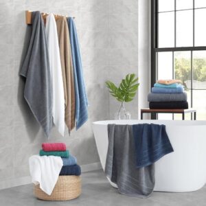 Casa Platino Large Bath Towels Set- 2 Bath Towels(30x 60), 2 Hand Towels & 4 Washcloths - Complete Bathrom Towels Set, Mercerized Soft Cotton Towel Set for Bathroom, Absorbent Towel Set- Grey - Image 8