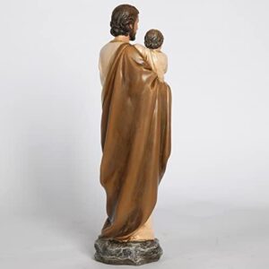BC Catholic St. Joseph and Child Jesus Statue, Catholic Saint Figure, Religious Gift for Father's Day, Inspirational Indoor Home Decor, 14 inches H, Hand Painted by Buildclassic - Image 5