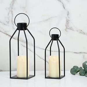 HPC Decor Modern Farmhouse Lanterrn Decor- Black Metal Candle for Christmas- Lanterns w/Timer Flickering Candles for Living Room,Home,Indoor, Outdoor,Table,Fireplace Mantle Décor - Image 7