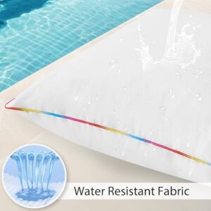 LEBO 18 x 18 Outdoor Pillow Inserts - Waterproof Decorative Throw Pillows with Down Alternative Filling for Patio Furniture Couch Sofa - Pack of 2, White - Image 5