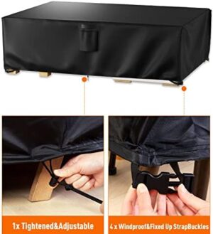 Patio Furniture Covers, Outdoor Furniture Cover Waterproof, General Purpose, Outside Table and Chair Covers, Heavy Duty 600D (108 Inch L x 82 Inch W x 27.9 Inch H) - Image 4