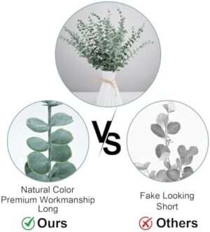 24pcs Eucalyptus Stems Artificial Eucalyptus Stems with Leaves Fake Greenery Branches Fake Flowers for Wedding Bouquets, Floral Centerpieces, Home/Office/Christmas Decor - Image 3
