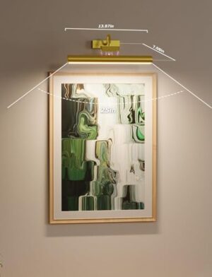 Picture Light Battery Operated, 13in Wireless Art Light for Paintings, Dimmable 5000mAh Recharging Battery Picture Light with Remote Control for Wall, Gallery Dartboard Art Bedroom (Gold-2Pack) - Image 4