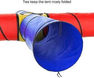Hey! Play! Kids Play Tunnel- 4-Way Pop Up Crawl Through Tent, Indoor/Outdoor Fun for Kids, Dogs, Toddlers & Children, Foldable & Portable Playhouse, Multicolor - Image 5