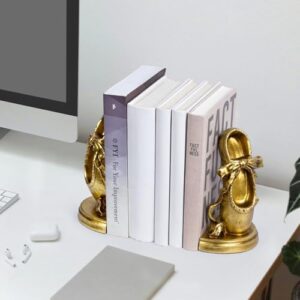 Bookends for Shelves, Heavy Duty Book Ends - Ballet Slipper Decorative Bookends with Anti-Slip Pad for Book Lovers Dancers Heavy Book Holder for Home Office Decor - Image 8