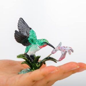 SEVENBEES Humingbird Figurines with Flower Girls Jewelry Boxes Hummingbird Gifts Humming Bird Decorative Trinket Boxes Hinged Box Home Decor - Image 4