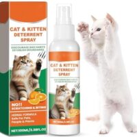 Cat Deterrent Spray, Natural Ingredients Cat Spray Deterrent for Cats and Kittens, Safe Cat Deterrent Indoor, Cat Urination Deterrent for Furniture Protection, Effective Cat Scratch Deterrent Training
