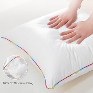 LEBO 18 x 18 Outdoor Pillow Inserts - Waterproof Decorative Throw Pillows with Down Alternative Filling for Patio Furniture Couch Sofa - Pack of 2, White - Image 4