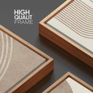 BINCUE Beige Neutral Canvas Wall Art Framed Geometric Abstract Wall Decor Mid Century Modern Artwork Wall Decor for Living Room Bedroom Office 16"x24" Set 3 Gift - Image 6