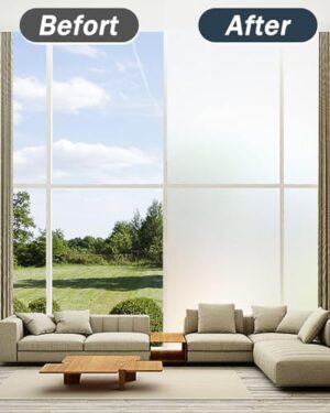 Frosted Glass Window Privacy Film with Installation Tools, Removable, Peep-Proof, Static Cling, Heat Control, UV Protection, Anti-Glare, Ideal for Home, Shower (23.6 x 157.5 Inch) - Image 8