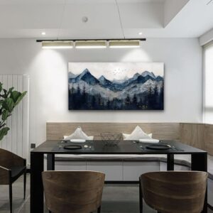 Wapluam Wall Art for Living Room Home Decorations Black And White Wall Painting Canvas Wall Decor For Bedroom Modern Office Decor Abstract Mountains Landscape Artwork Wall Pictures Ready To Hang - Image 6