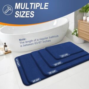 OLANLY Thick Memory Foam Bath Mat Rug 36x24, Extra Soft Absorbent Bathroom Rug, Quick Dry Bath Mats, Non-Slip, Machine Washable Carpet for Bathroom, Tub and Shower, Home Decor Accessories, Navy - Image 5