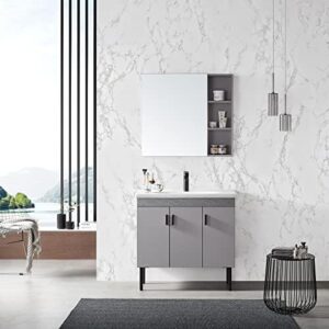 practicalWs Marble Wallpaper Granite Gray/White Paper Roll 23.6" x 196" Kitchen Countertop Cabinet Furniture is Renovated Thick PVC - Image 5