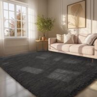 Ophanie 6x9 Black Rugs for Living Room, LargeFluffy Shag Fuzzy Plush Soft Living Room Area Rugs, Floor Shaggy Carpets for Bedroom, Carpet for Kids Boys Girls Dorm Nursery Home Decor Aesthetic