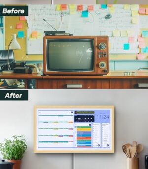 Cozyla 32 Inch Digital Calendar Wall Touch Screen Syncs All Android Tablet Apps To Do List Notepad Electronic Wall Smart Calendar for Family Chore Chart for Kids Adults Meal Planner Wall Mount Woody - Image 6