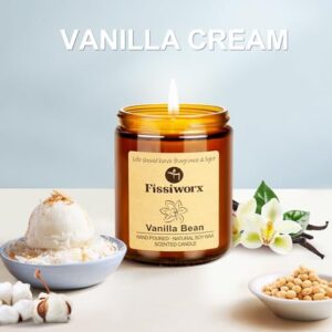 Vanilla Scented Candle Set 2 Pack, Candle for Home Scented, Odor Eliminating, Stress Relief, 15oz, 110 Hours Long Lasting Soy Wax Gift Set for Women - Image 2