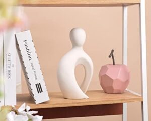 Quoowiit Ceramic Couple Sculptures for Home Decor, Abstract Lover Statue for Shelf, Office, Living Room, Bedroom, Gifts for Anniversary, Valentine's Day, Birthday (White) - Image 7