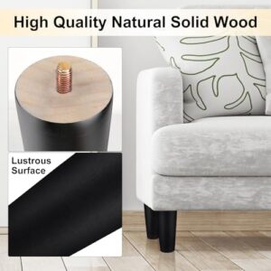 Maitys 4 Inch Round Solid Furniture Legs Furniture Wooden Replacement Chair Feet Dresser Sofa Couch Legs Table Cabinet Footstool DIY Projects for Home(Black,8 Pcs) - Image 3