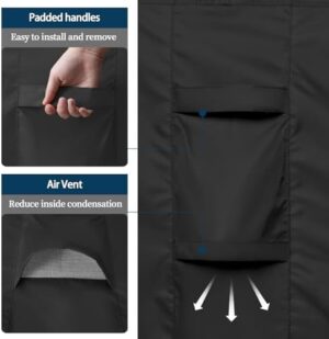 Easy-Going Rectangle Patio Furniture Cover Waterproof Outdoor Dining Table and Chair Cover Anti-UV Outside Sectional Sofa Set Covers (110"L x 84"W x 28"H, Black) - Image 6