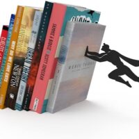 Artori Design Book Ends to Hold Books Heavy Duty - Hidden Metal Bookends for Shelves Desk or countertop - Bookend Book Holder for Home Decorative - Gift for Book Lovers and Home Décor (Book&Hero)