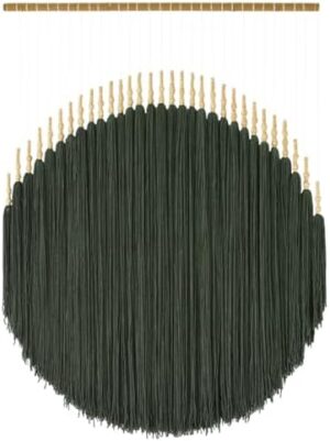 IOWER Large Macrame Wall Hanging Green Boho Wall Decor Macrame Beads Yarn Fiber Wall Art Beaded Tassel Home Decor For Bedroom Living room 39" W x 55" L - Image 5