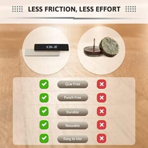 CO-Z Large Furniture Sliders - 8 Pack, 2 1/2" x 9" Rectangle Reusable Furniture Sliders for Carpet, Heavy-Duty Furniture Gliders Movers for Hardwood Floors, Plastic Moving Pads for Heavy Furniture - Image 5