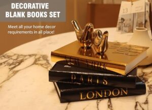 Decorative Books for Home Decor with Small Birds Statues Gold Home Decoration, Modern Style Coffee Table Book Decor, Stacked Books for Bedroom, Living Room, Office Desktop, Cabinets Shelf Decor - Image 3