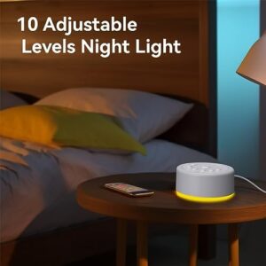 Sound Machine Night Light White Noise Machine 30 Non Looping Sounds 12 Lights 5 Timers 36 Adjustable Volume Memory Function Brown Noise Sleep Sounds Machine for Baby Kids Adult & Home Office Travel - Image 5