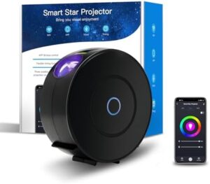 Star Projector, Galaxy Projector for Bedroom, Smart APP & Voice Control Galaxy lamp, Compatible with Alexa & Google Home, for Kids Adults Bedroom,Room Decor,Game Room,Party (Black Round)